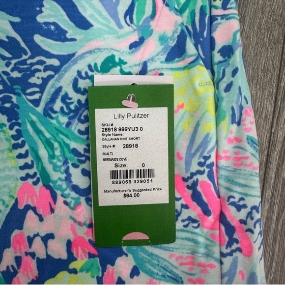 NEW Lilly Pulitzer Callahan Stretch 5” Inseam Short in Mermaids Cove—size 0 - Picture 5 of 13